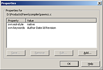 The file properties dialog for TortoiseSVN